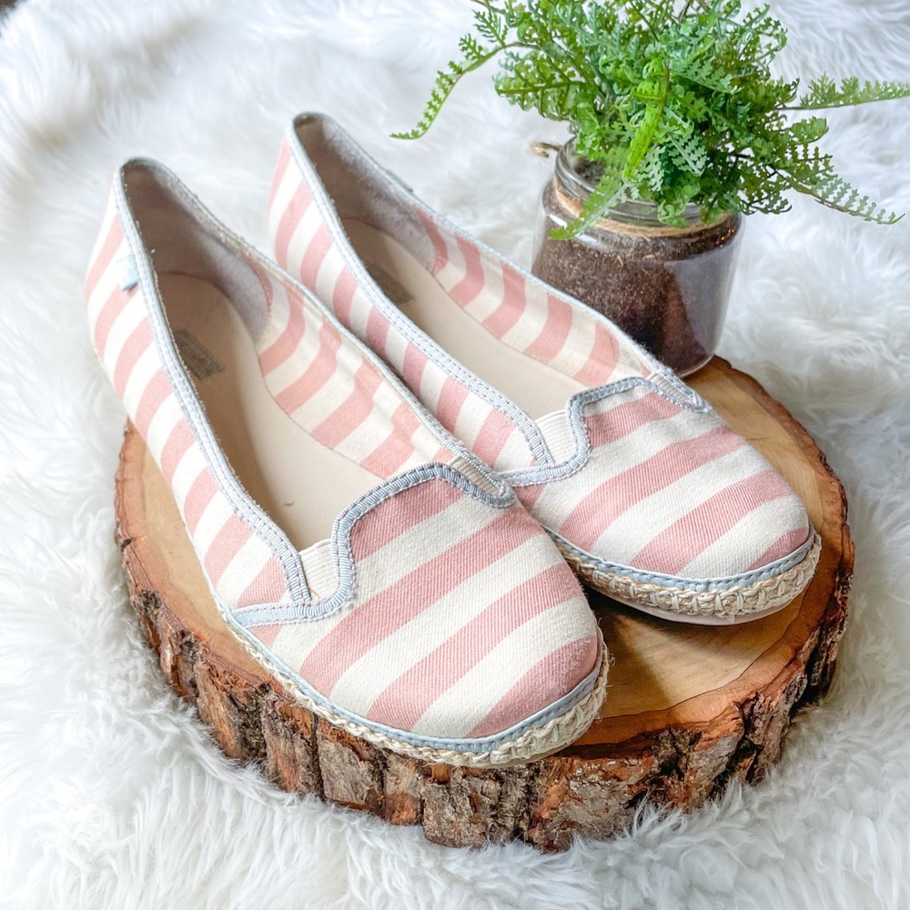 Lacoste ESPA Stripe Espadrille Ballerina Flat Shoe